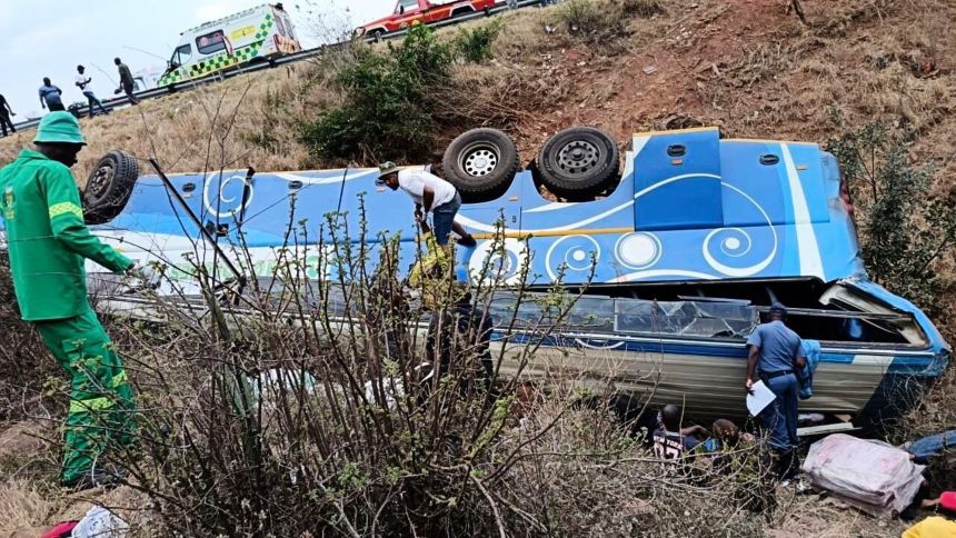 Bus crash in South African mountains kills at least 42