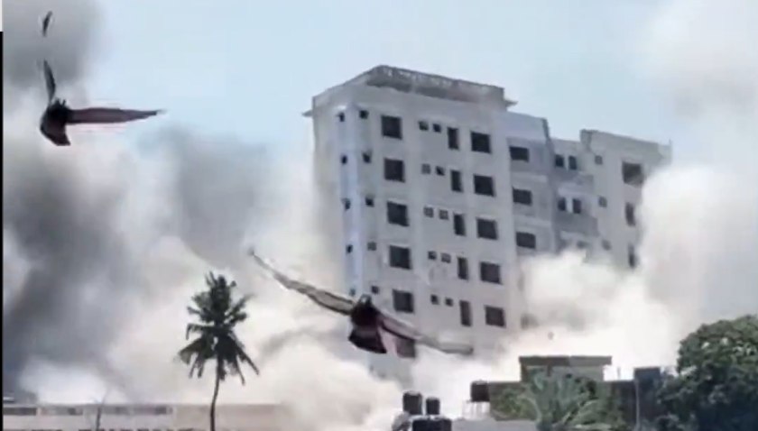 Unsafe Mombasa building finally demolished after evacuation