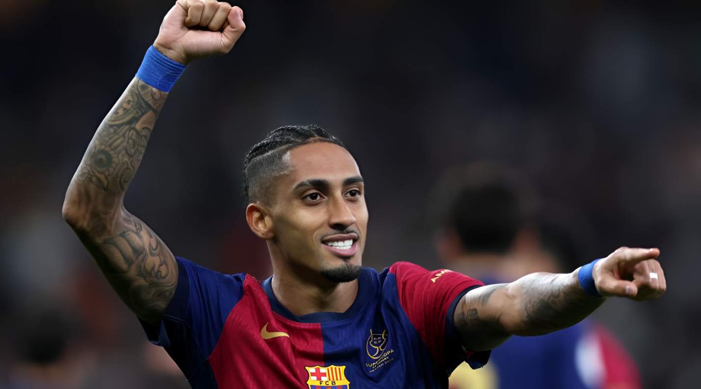 Raphinha's 98th-minute winner sends Barcelona to seventh heaven